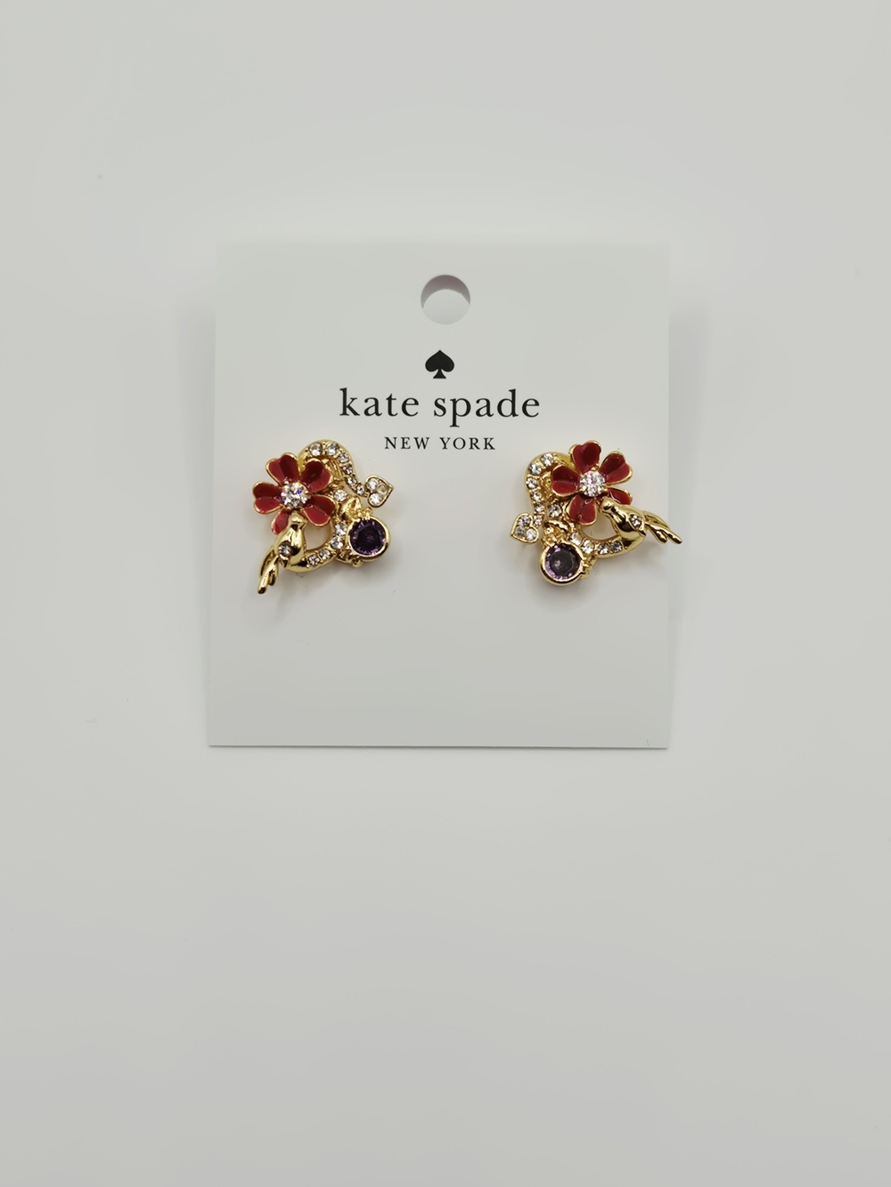 Katr Spade NY Lucky Dragon Stud Earrings NWT